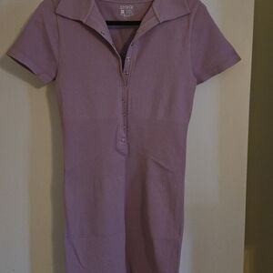 Purple Short Sleeve OQQ Dress